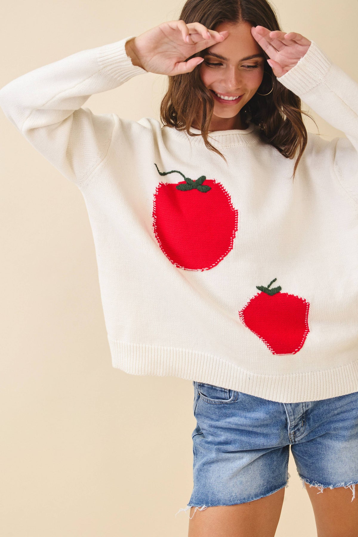 Oversized Graphic Knit Sweater