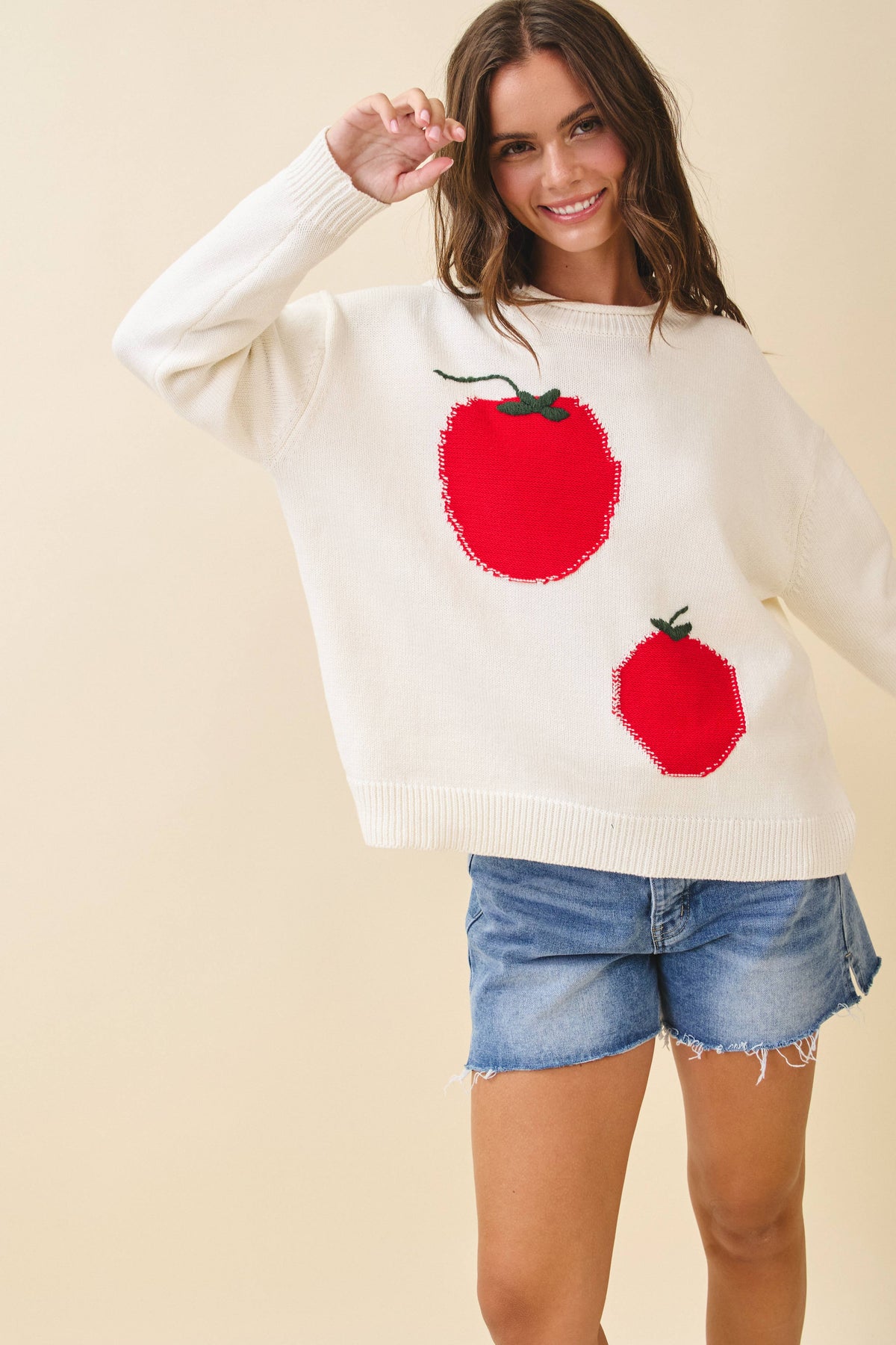 Oversized Graphic Knit Sweater