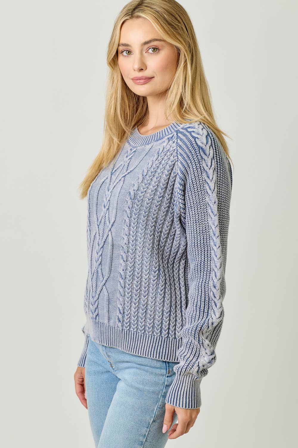 Washed Cable Sweater
