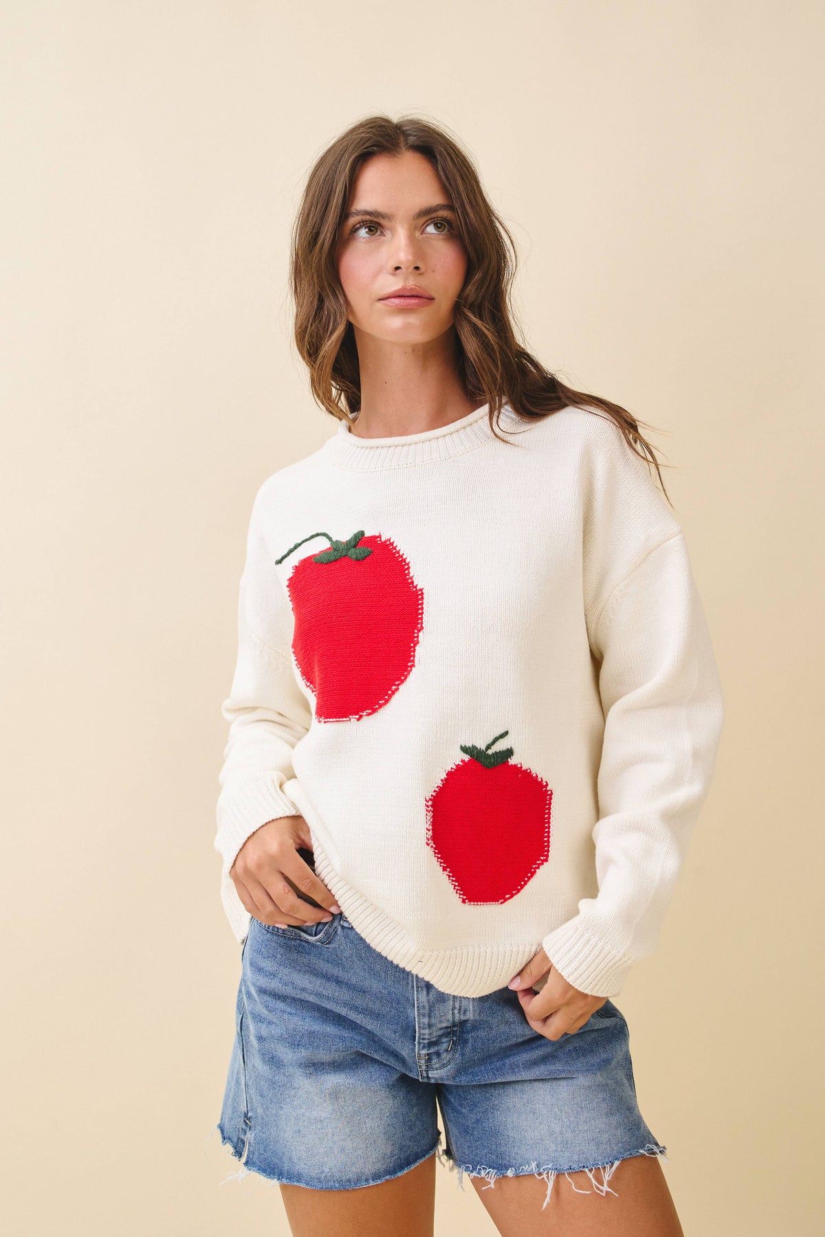 Oversized Graphic Knit Sweater