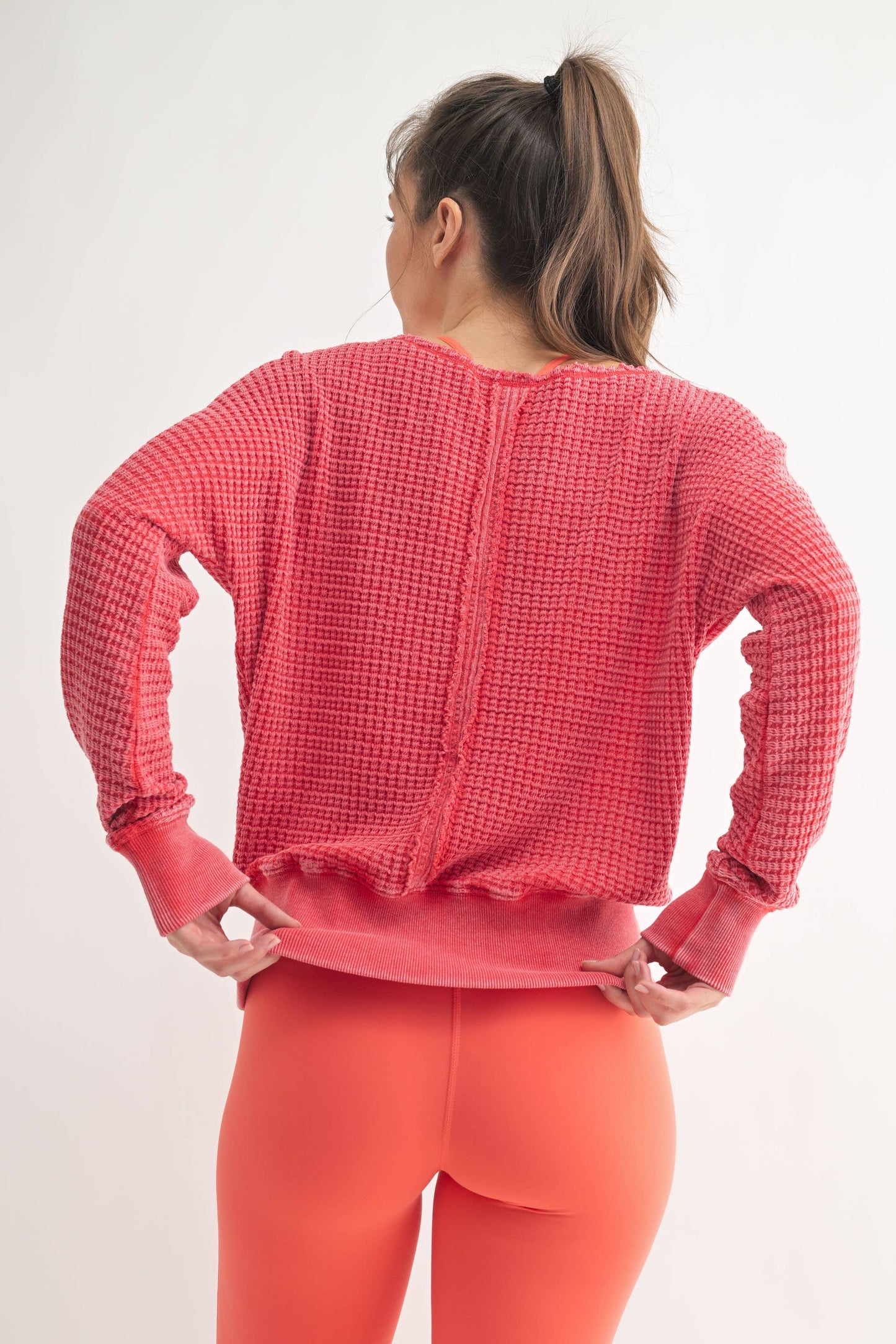 Chunky Waffle Boat Neck Sweater