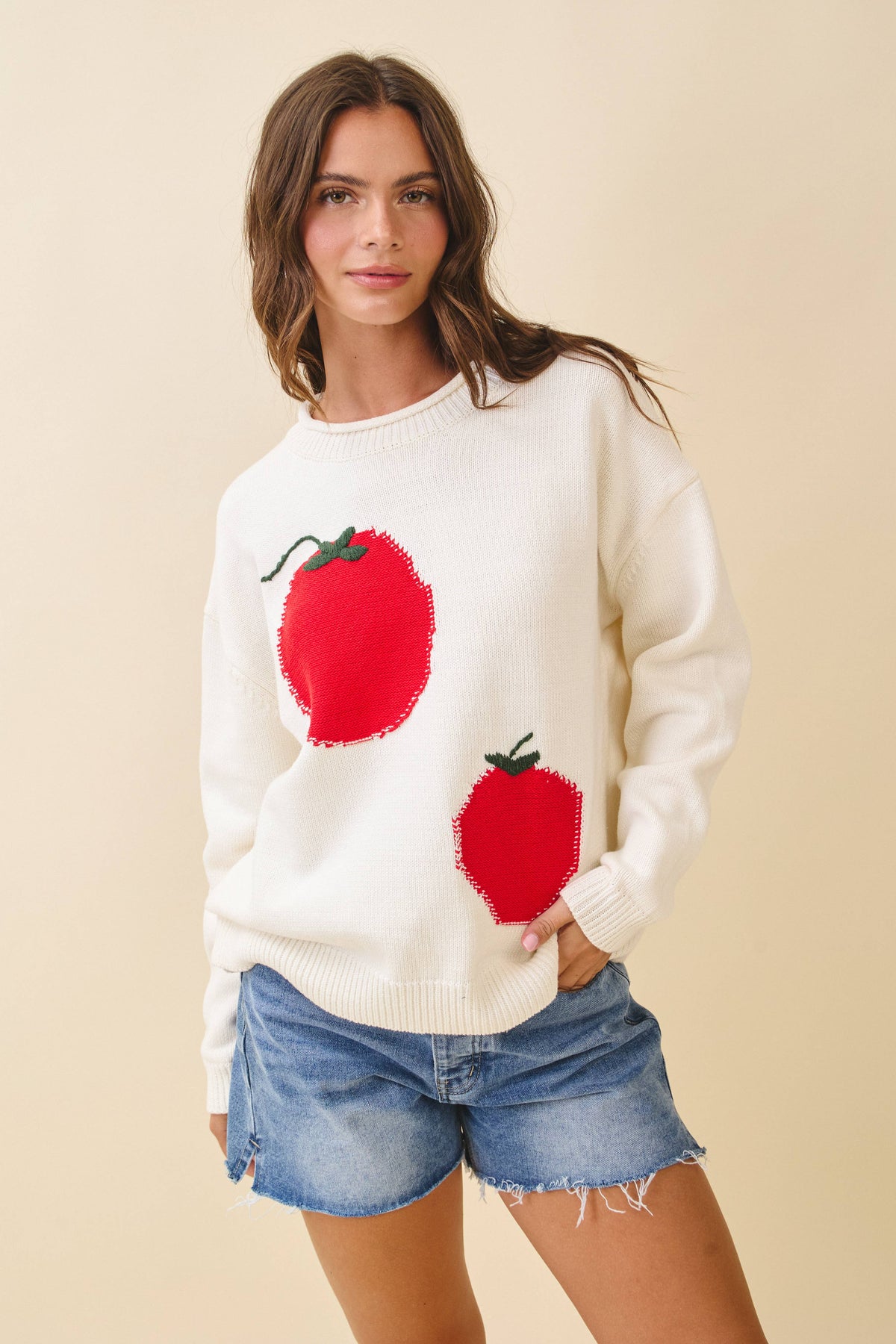 Oversized Graphic Knit Sweater