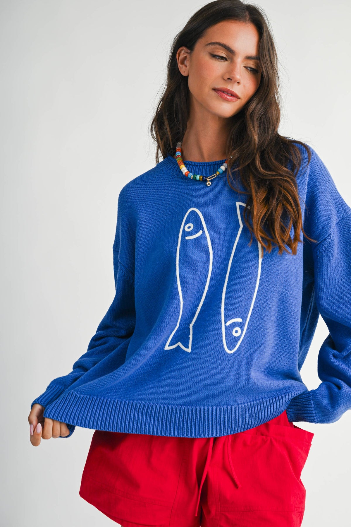 Oversized Graphic Knit Sweater