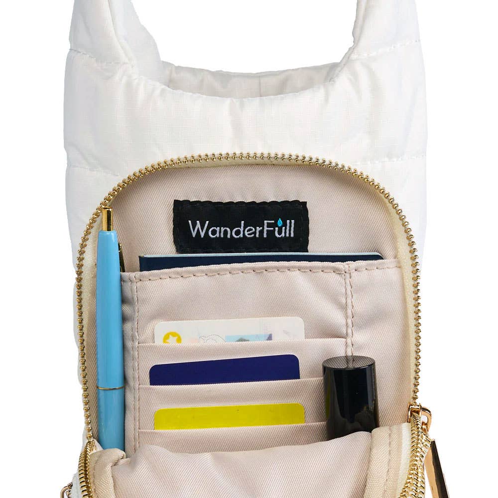 White Ripstop HydroBag with Black and White Striped Strap