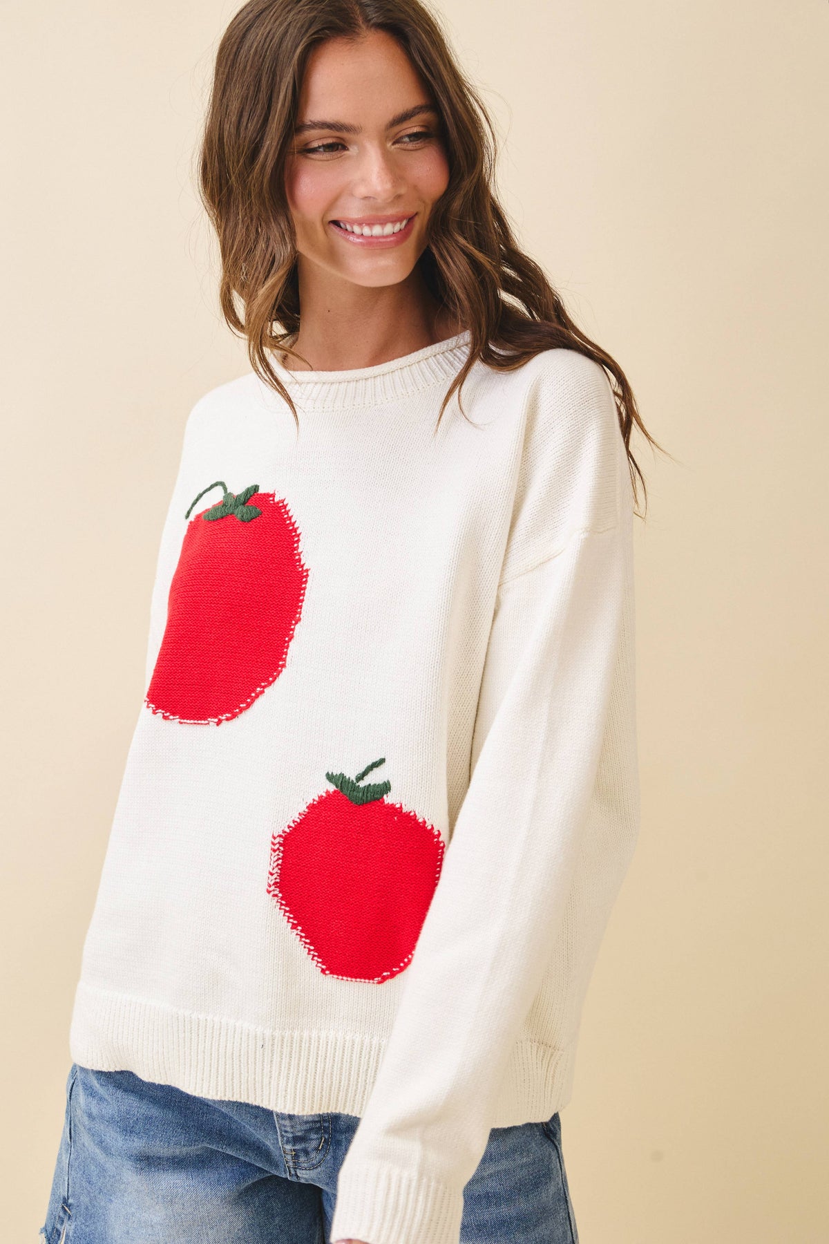 Oversized Graphic Knit Sweater